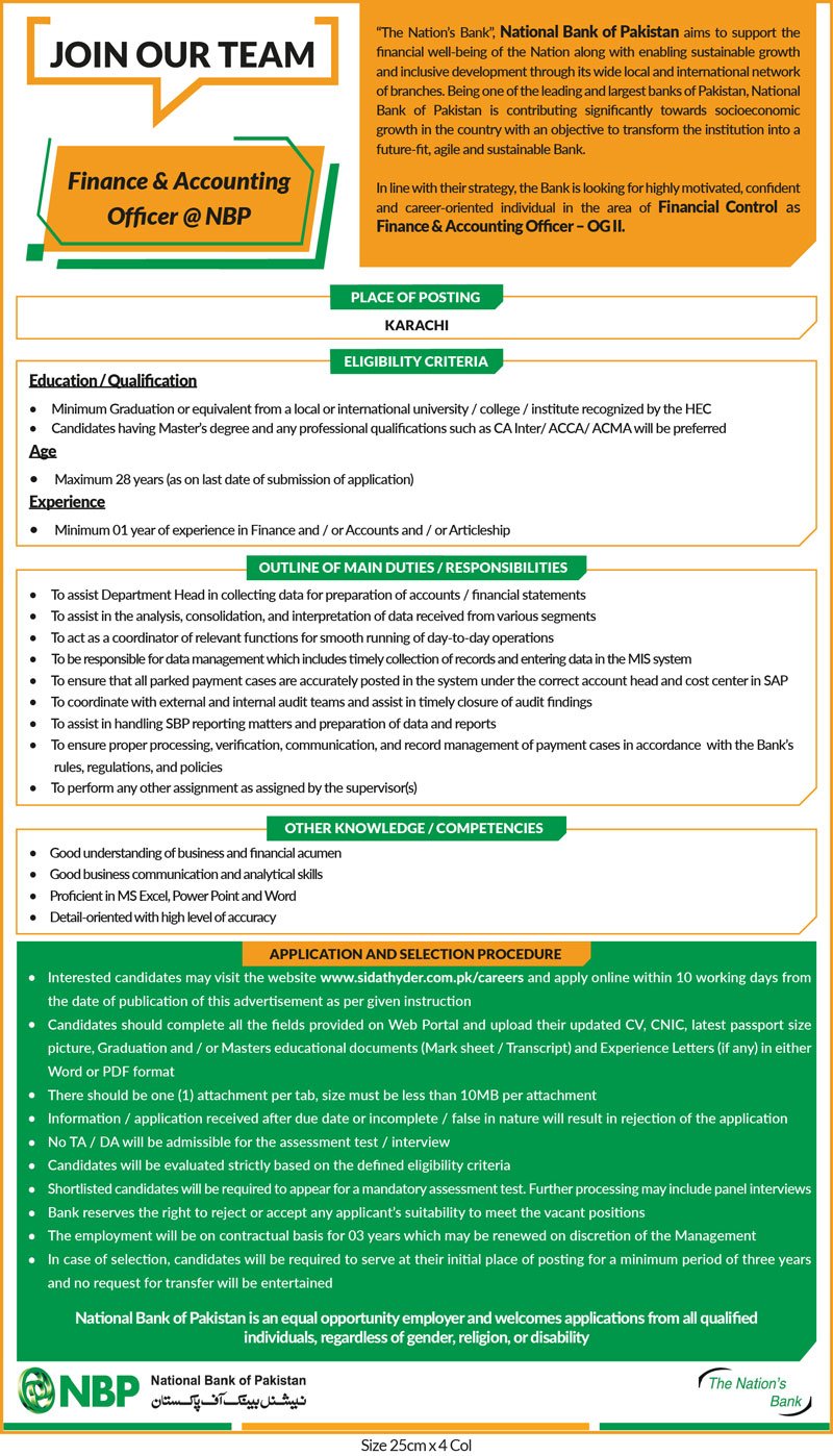 NBP Jobs 2026 Advertisement