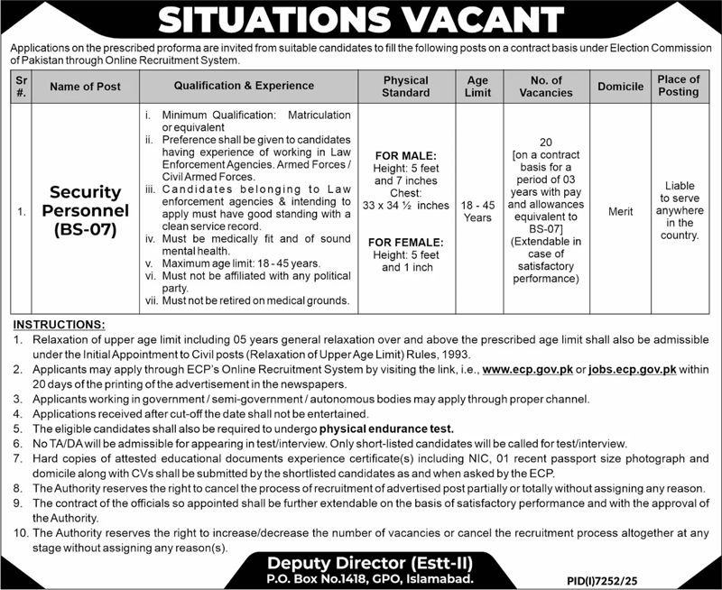 ECP Jobs 2026 Advertisement 