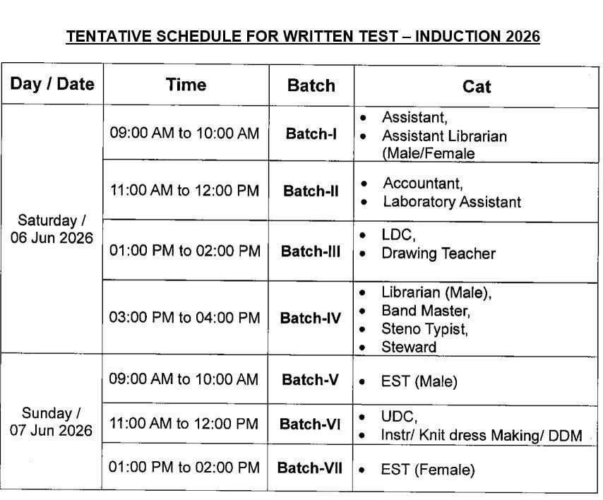 FGEI written Test Dates 2026