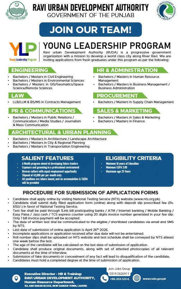 RUDA Jobs 2026 Advertisement 